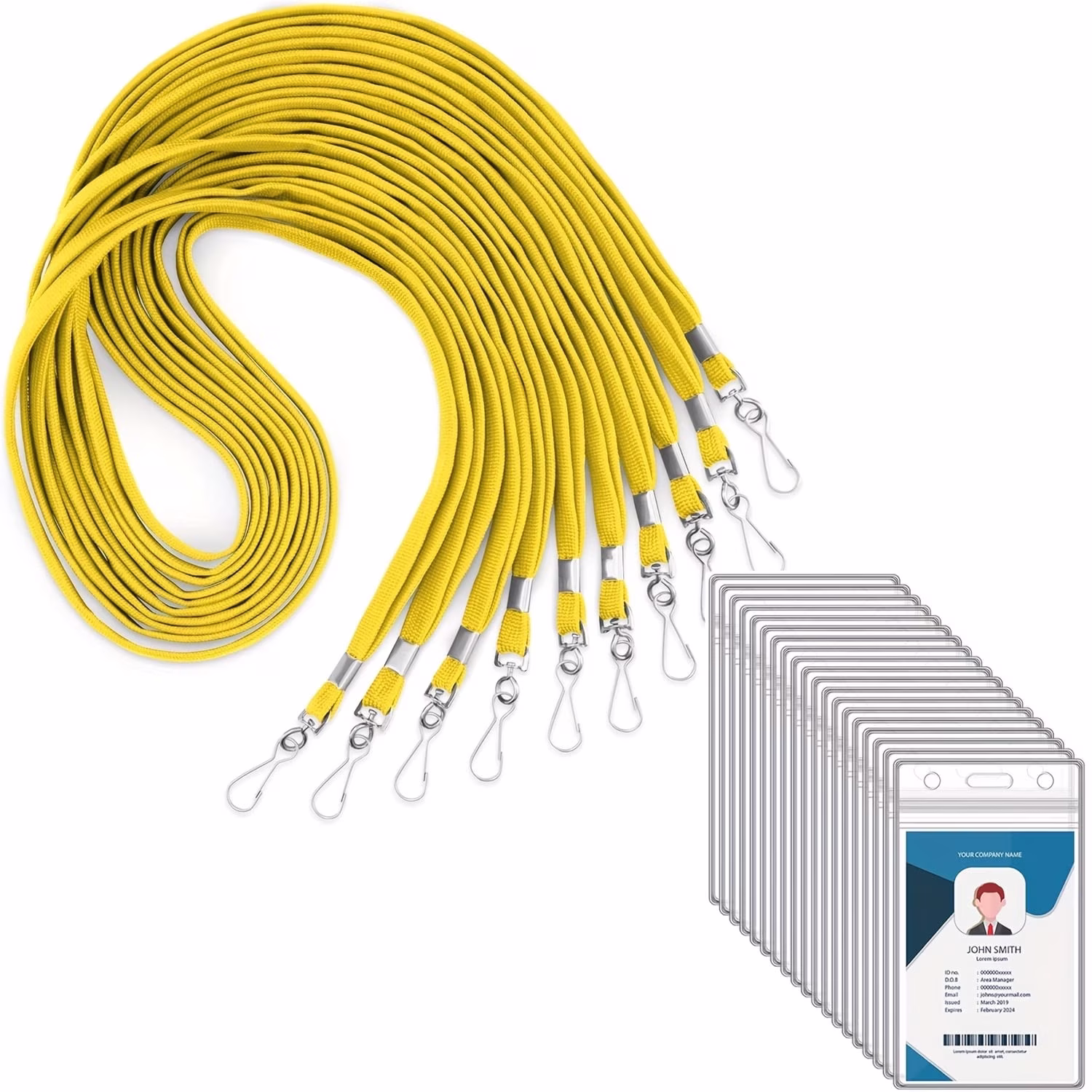 Name Tags - Plastic - Lanyard - 10 Pack