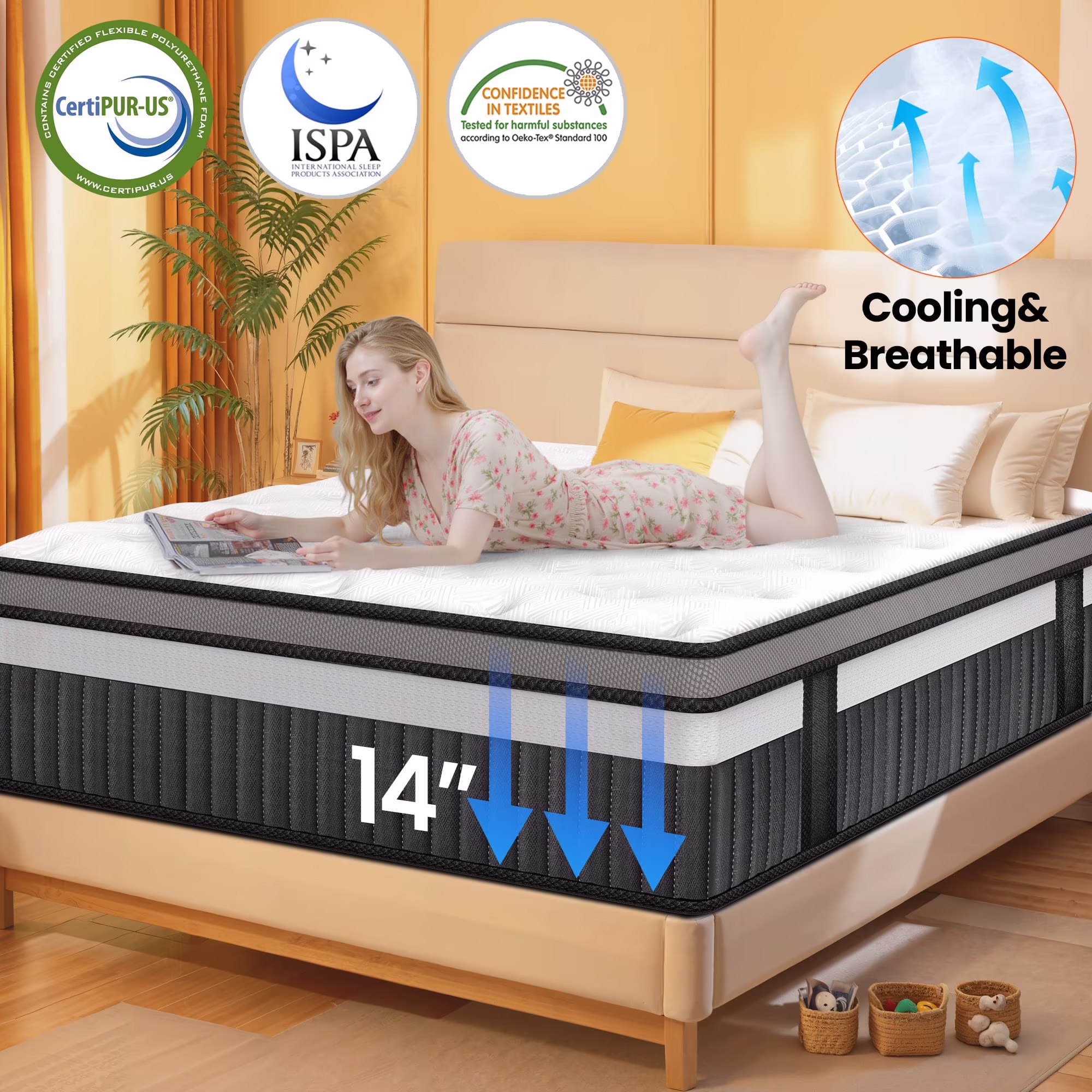 Orthopedic Mattress - Queen 14 inch Cooling