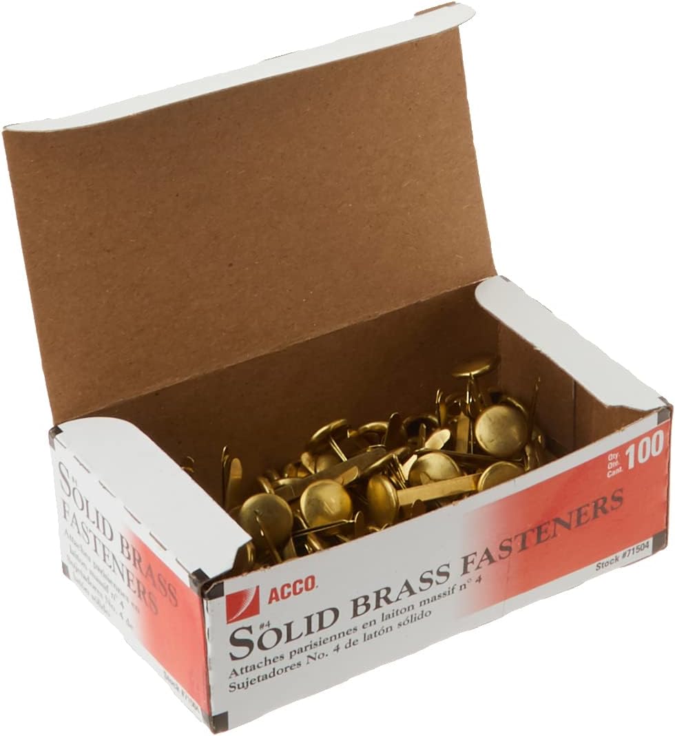 Paper Fasteners - Brass - 100 Pack