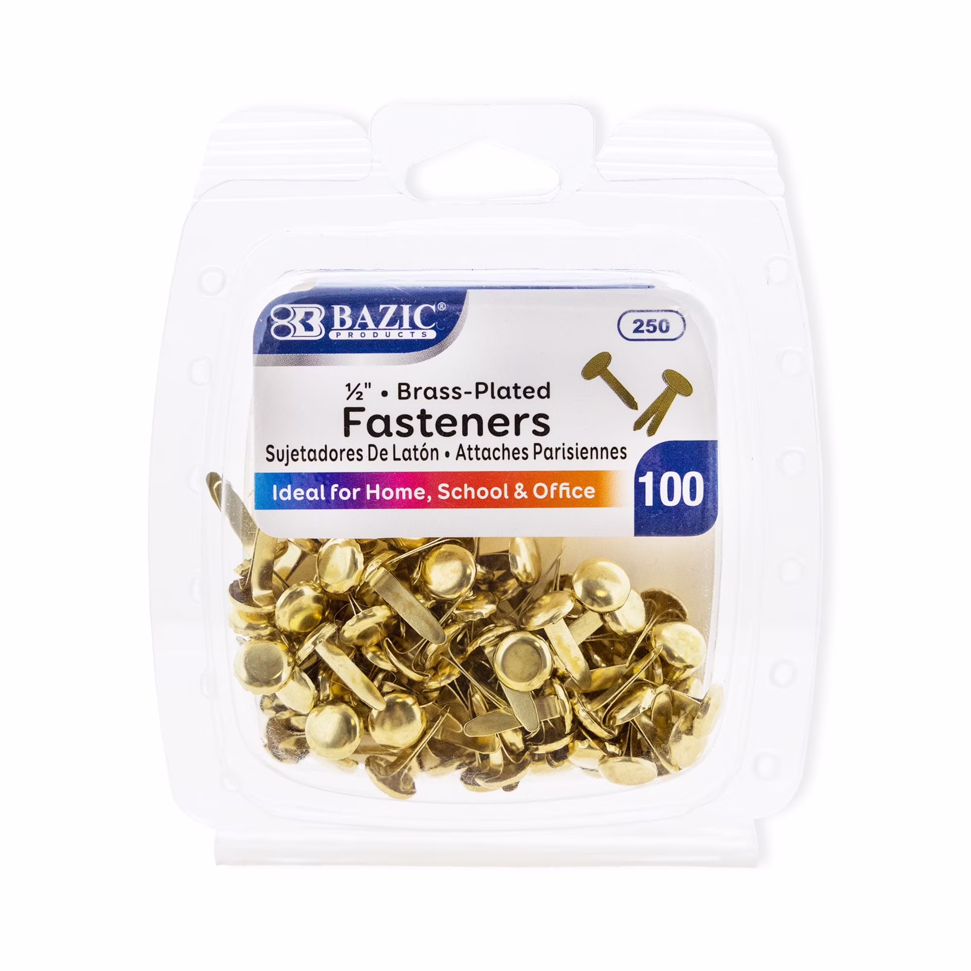 Paper Fasteners - Brass - 100 Pack