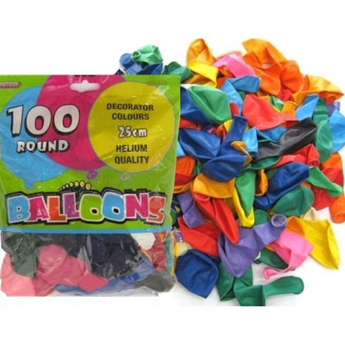 Party Balloons - 100 Pack - Latex - Assorted