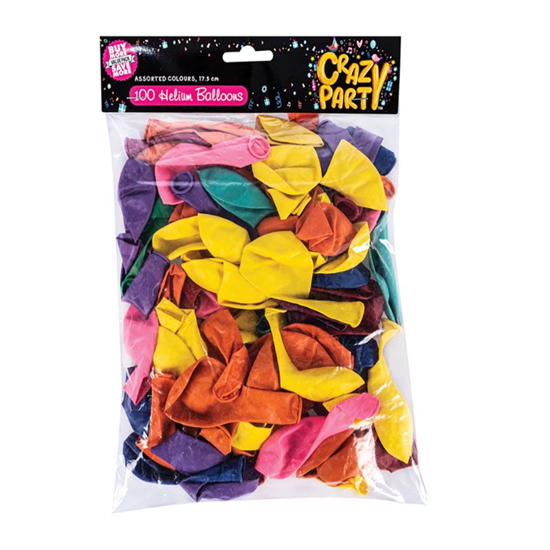 Party Balloons - 100 Pack - Latex - Assorted