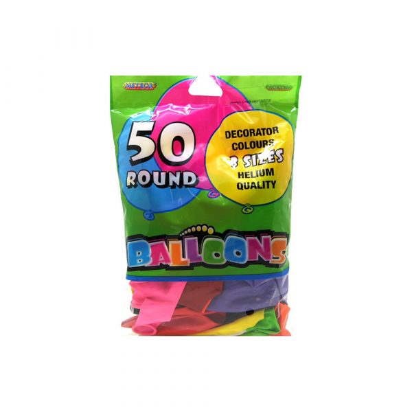 Party Balloons - 50 Pack - Foil - Assorted
