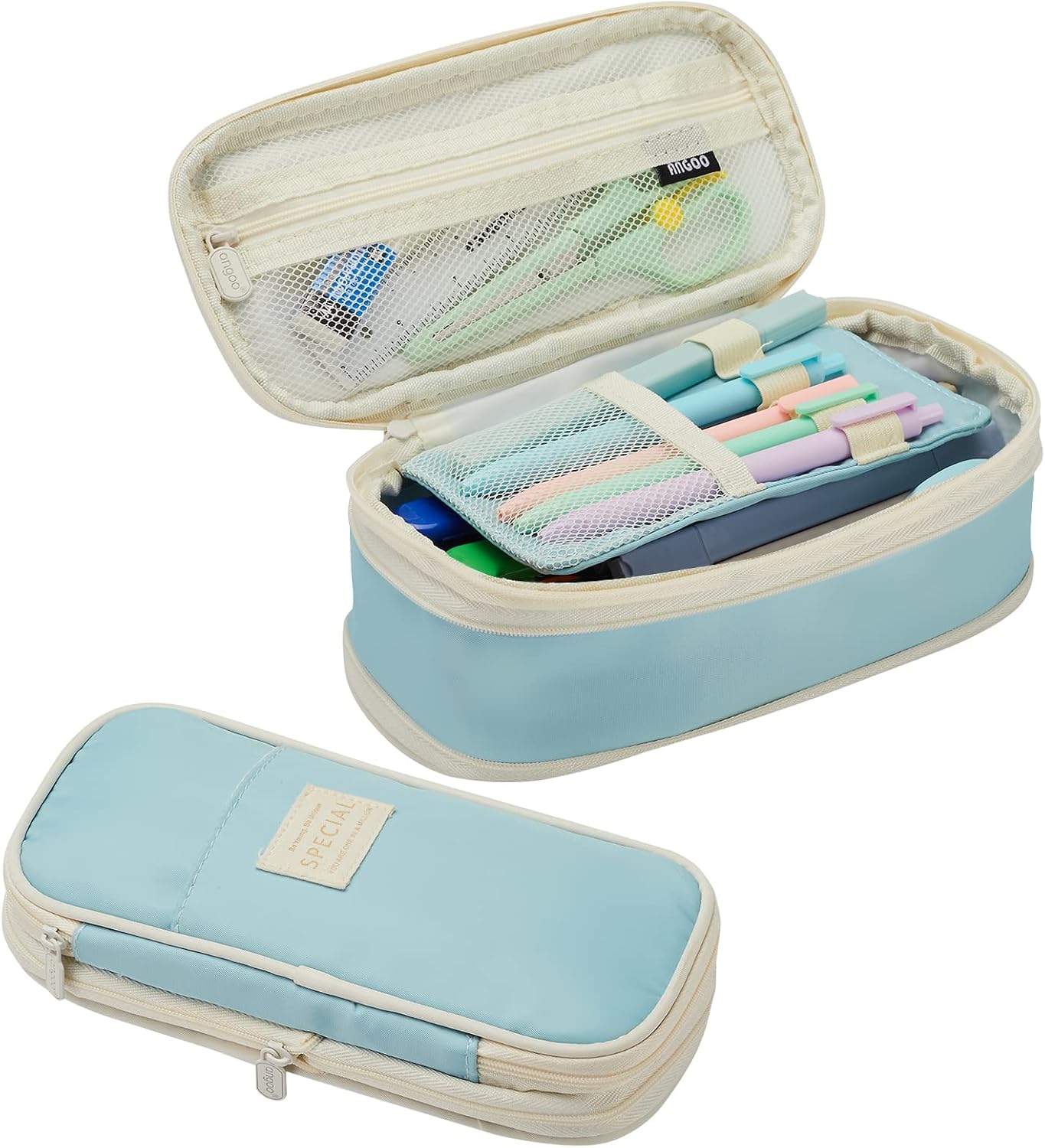 Pencil Case - Zipper - Blue