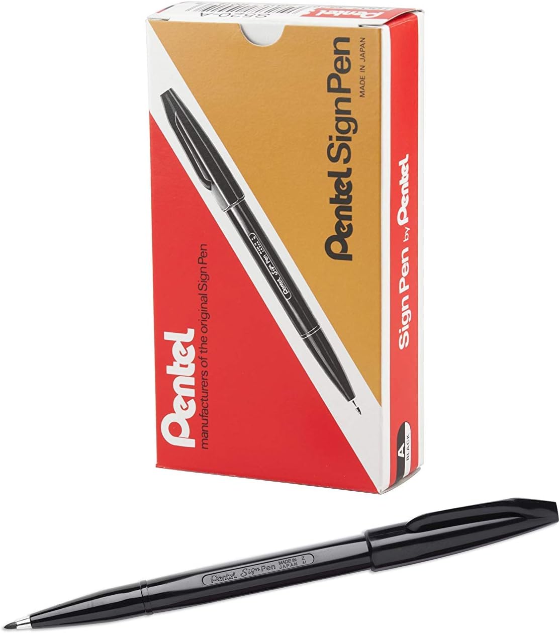 Pentel Sign Pen - Black - 12 Pack