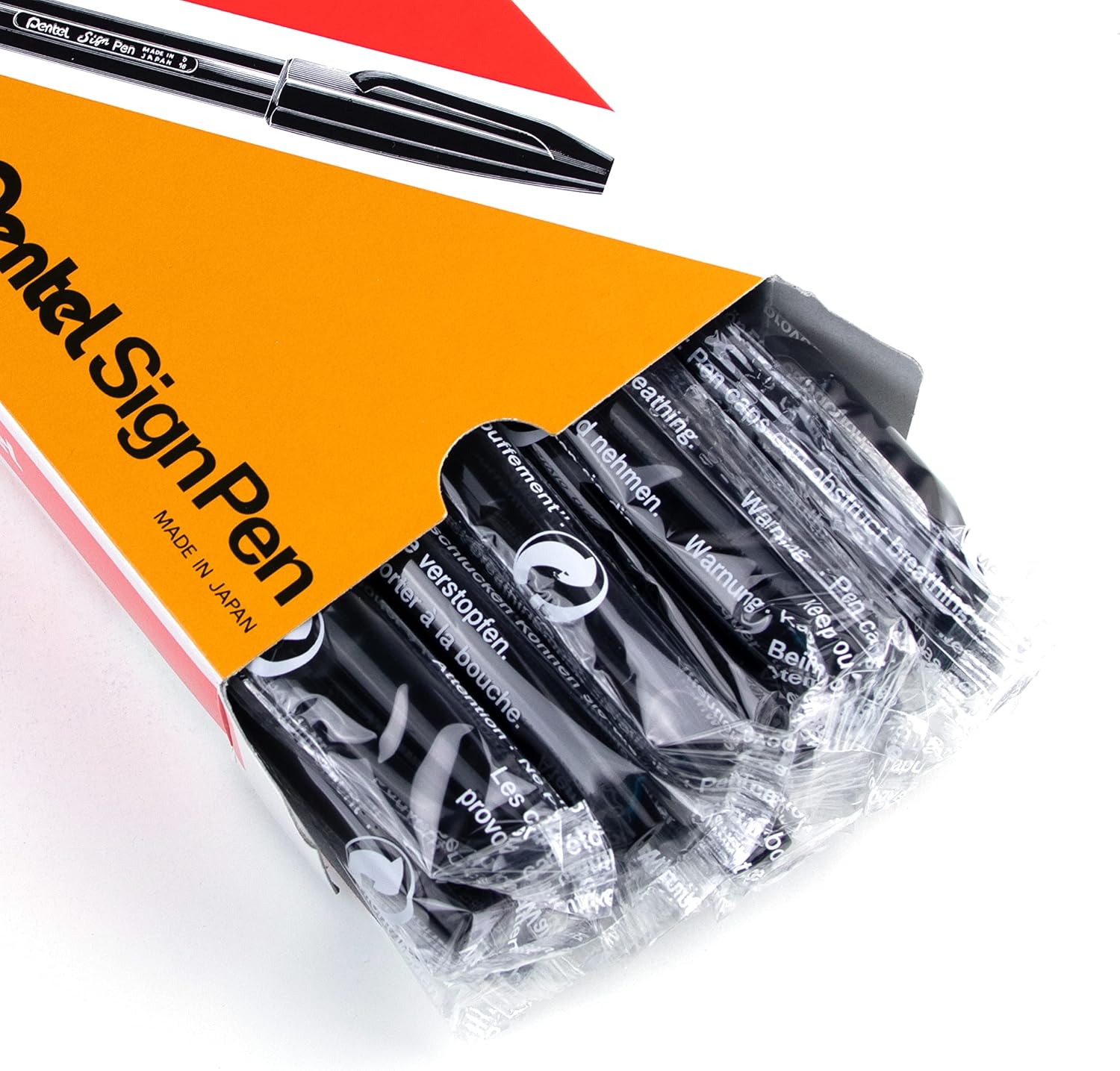 Pentel Sign Pen - Black - 12 Pack