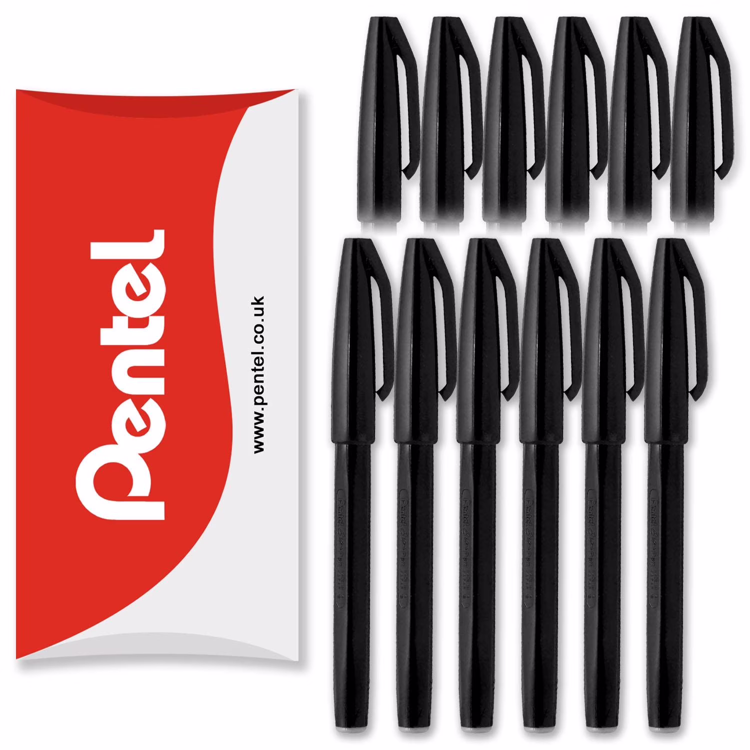 Pentel Sign Pen - Black - 12 Pack