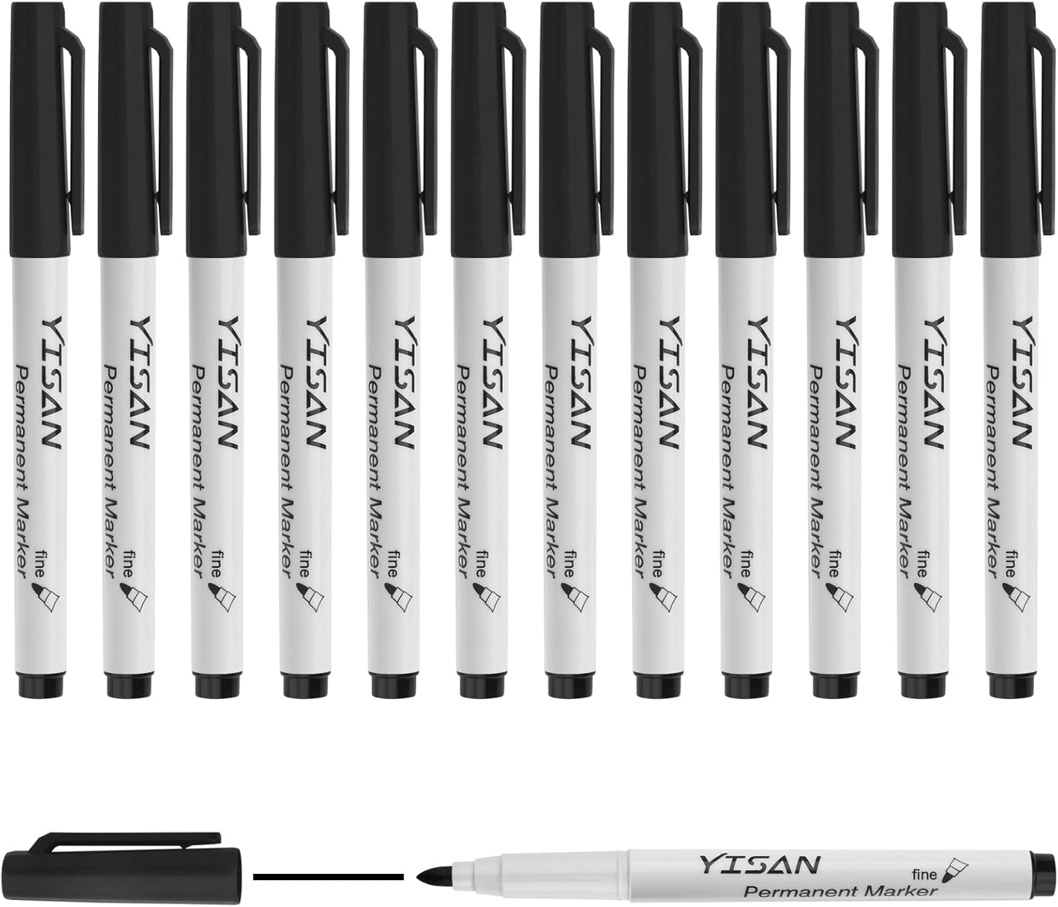 Permanent Marker - Black - 12 Pack
