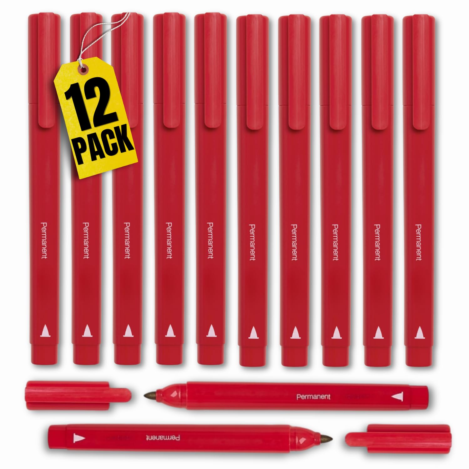Permanent Marker - Red - 12 Pack