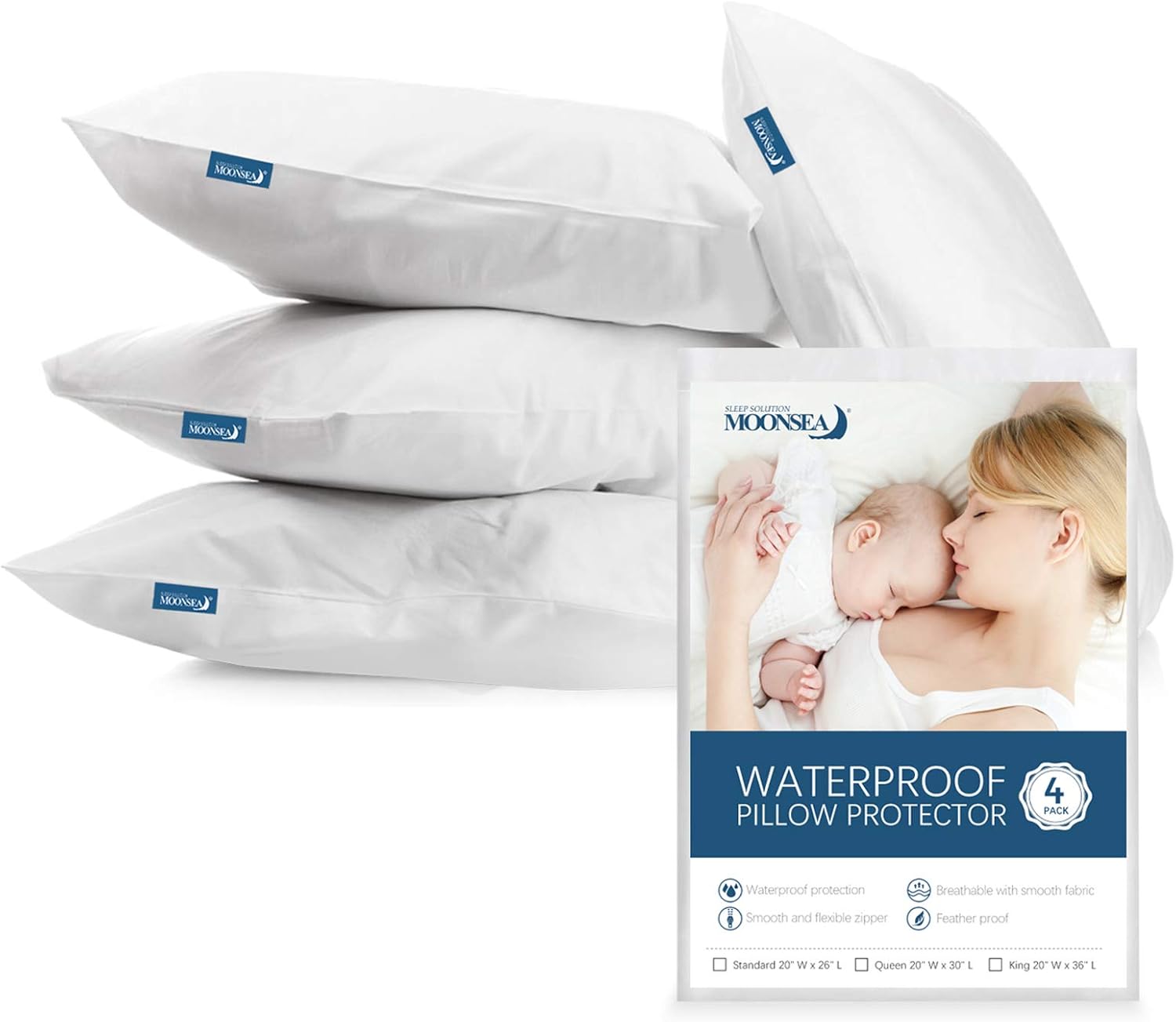 Pillow Protector - Standard - Waterproof - White
