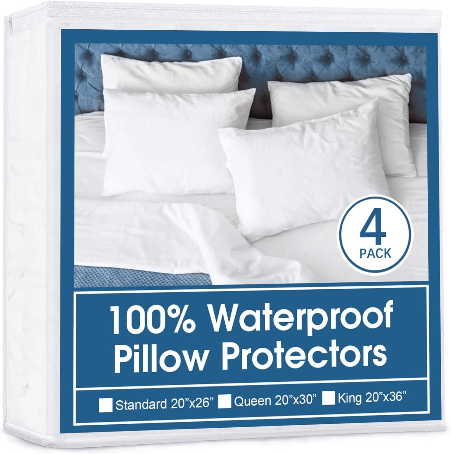 Pillow Protector - Standard - Waterproof - White