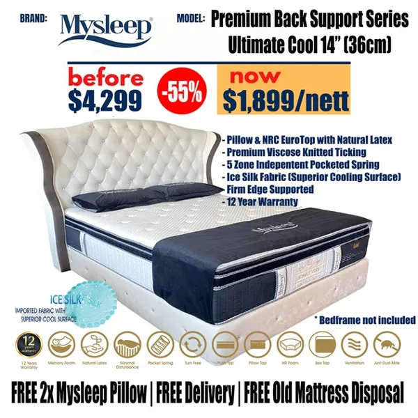 Pillow Top Mattress - Single 14 inch Cooling