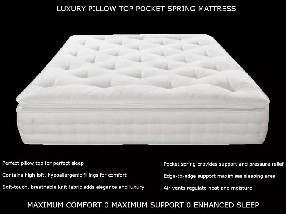 Pillow Top Mattress - Super King 6 inch Firm Support