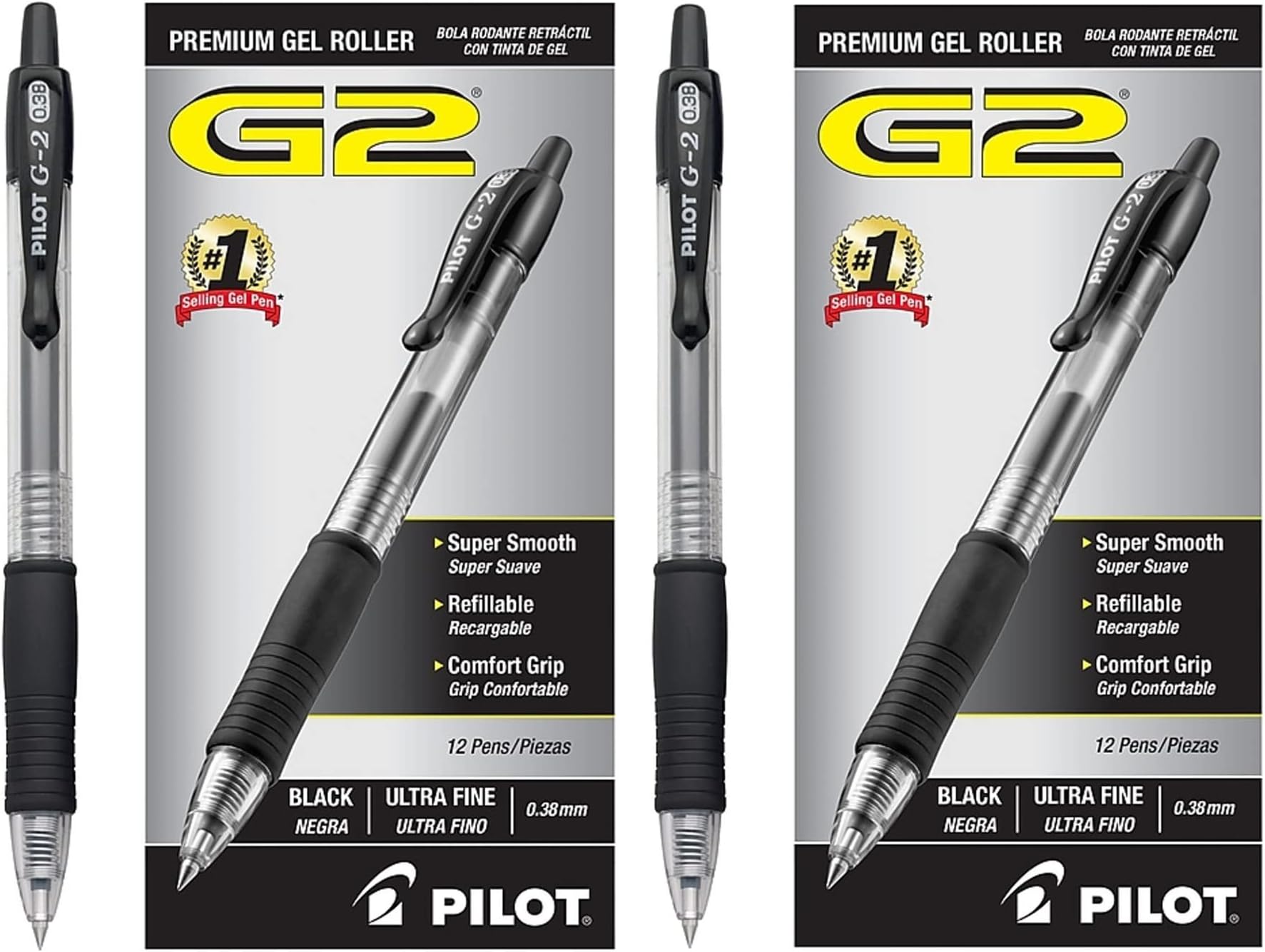 Pilot G2 Gel Pen - Black - 12 Pack
