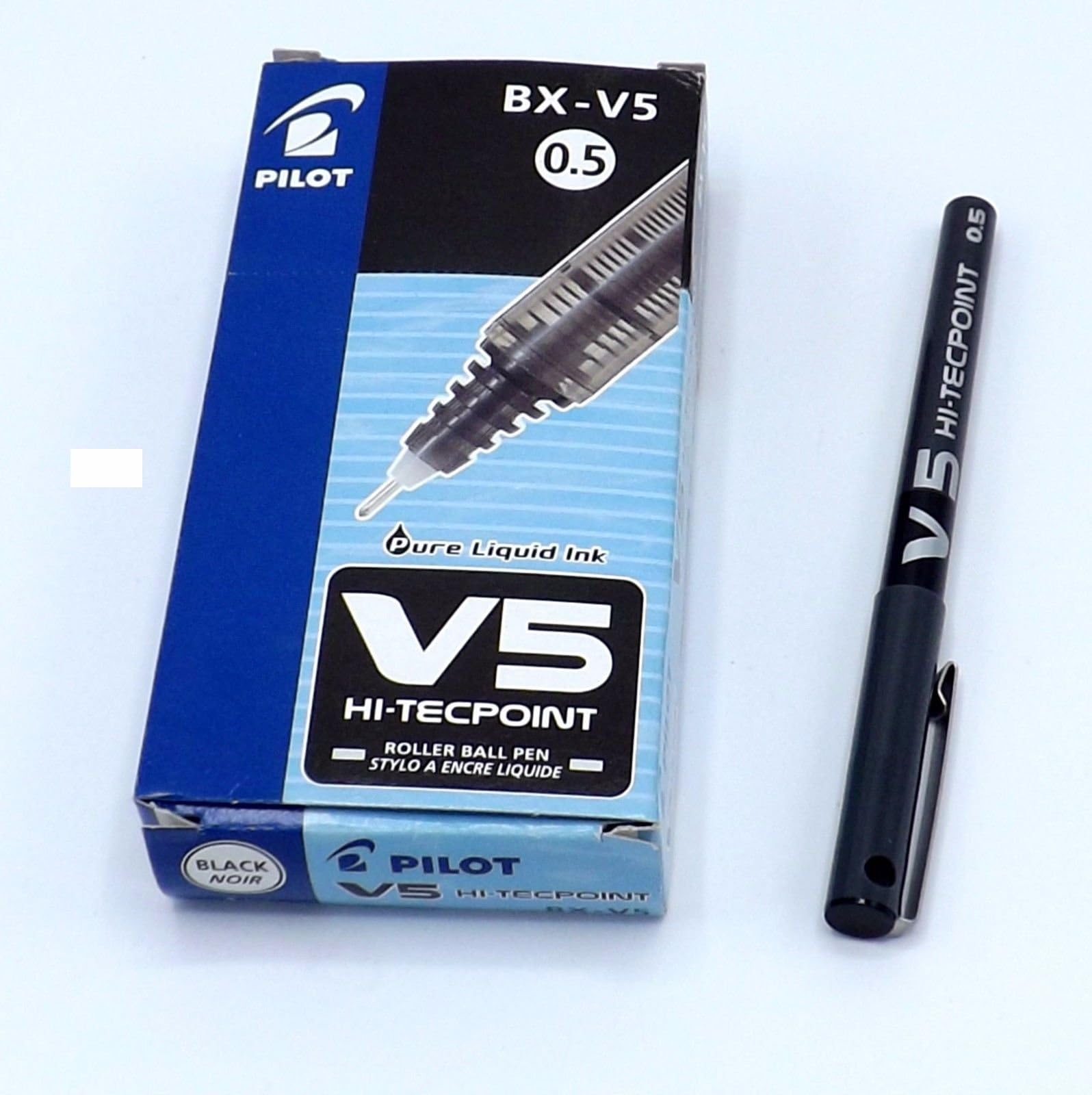 Pilot V5 Hi-Tecpoint Pen - Black - 12 Pack