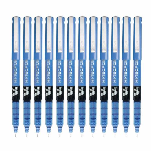 Pilot V5 Hi-Tecpoint Pen - Blue - 12 Pack