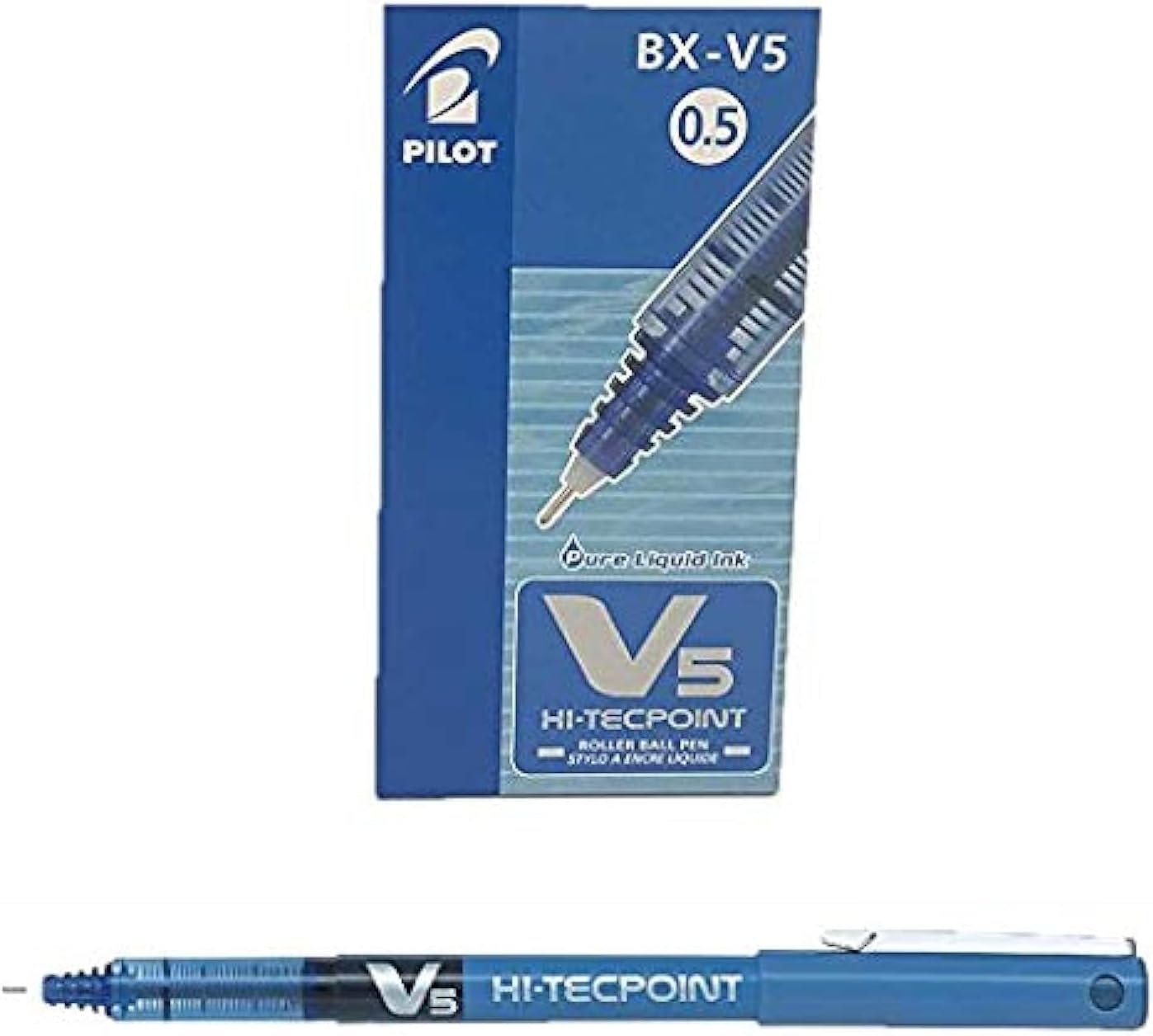 Pilot V5 Hi-Tecpoint Pen - Blue - 12 Pack