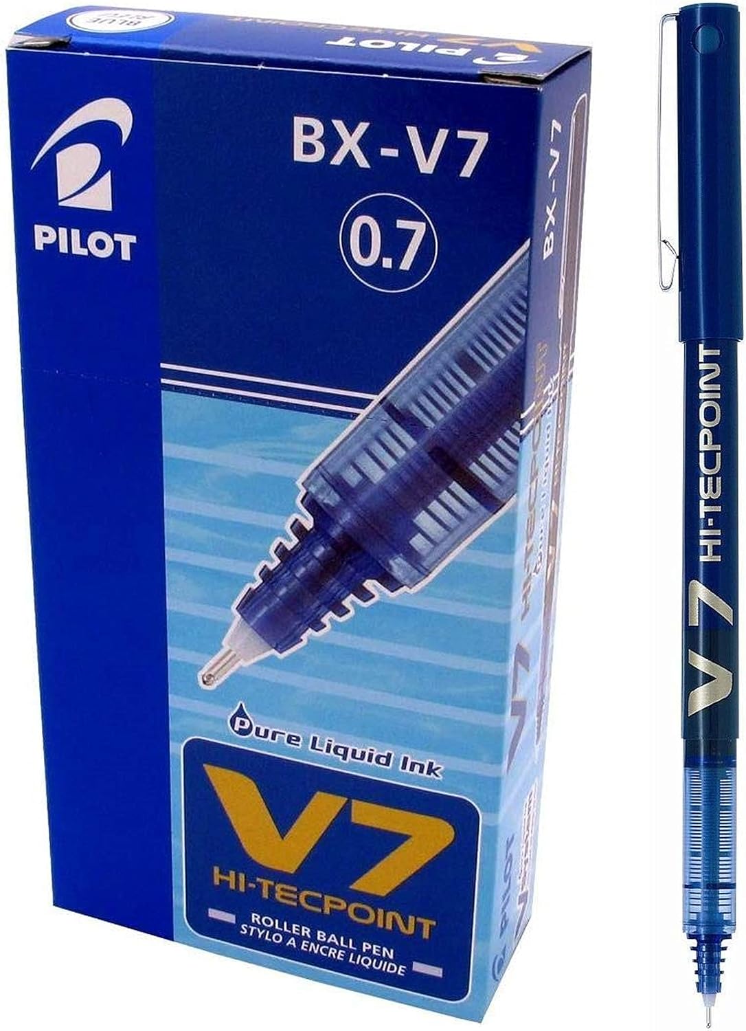 Pilot V7 Hi-Tecpoint Pen - Blue - 12 Pack