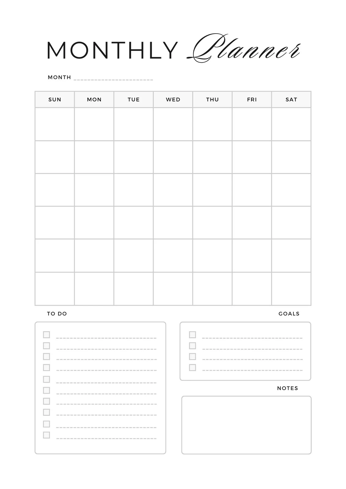 Planner Monthly