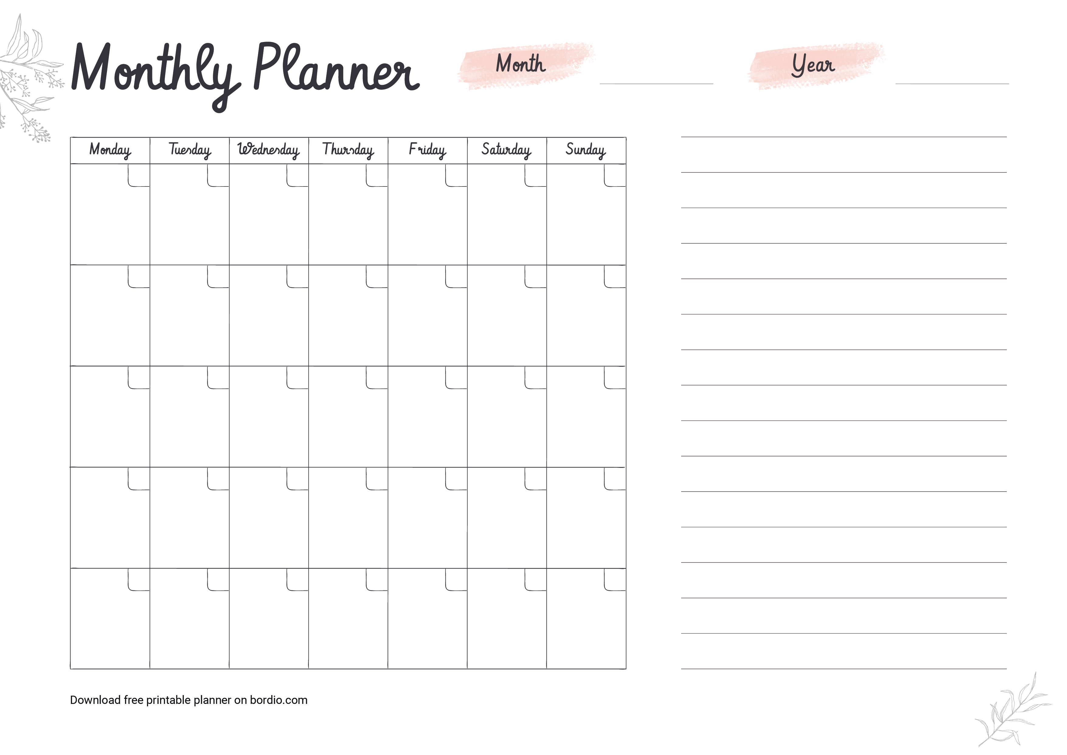 Planner Monthly