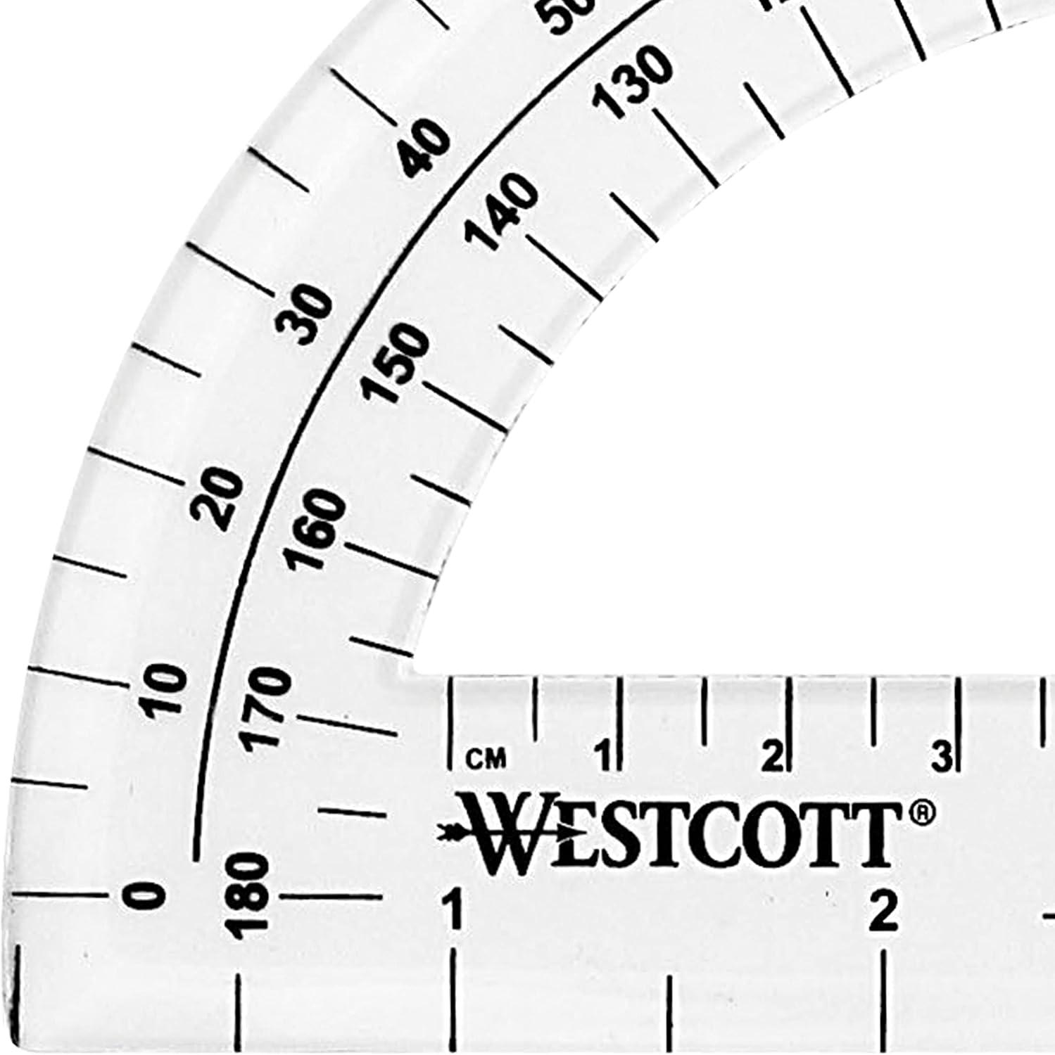 Protractor - 180 degrees - Clear