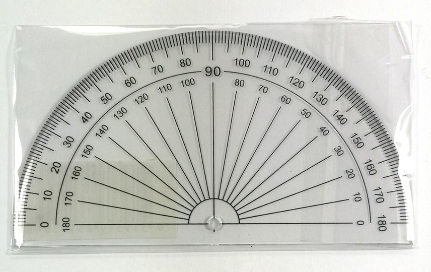 Protractor - 180 degrees - Clear