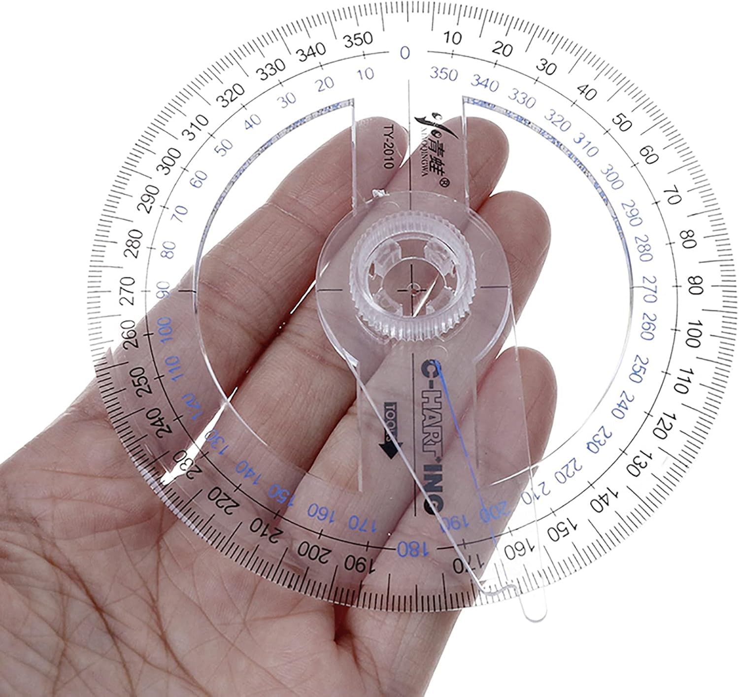 Protractor - 360 degrees - Clear