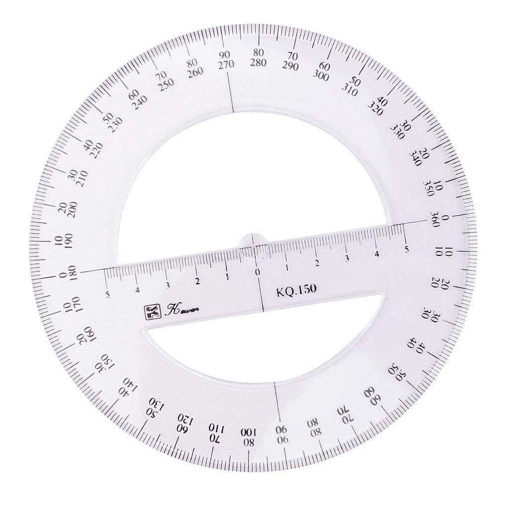 Protractor - 360 degrees - Clear