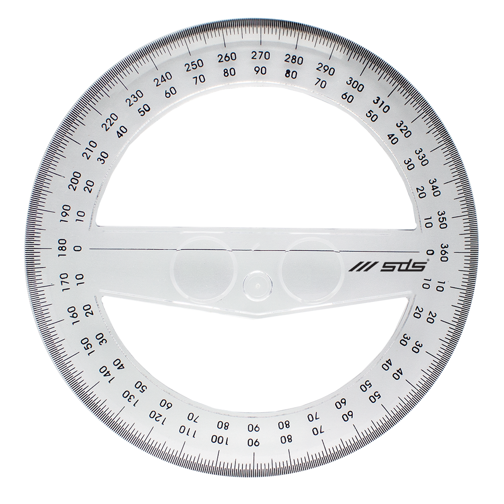 Protractor - 360 degrees - Clear