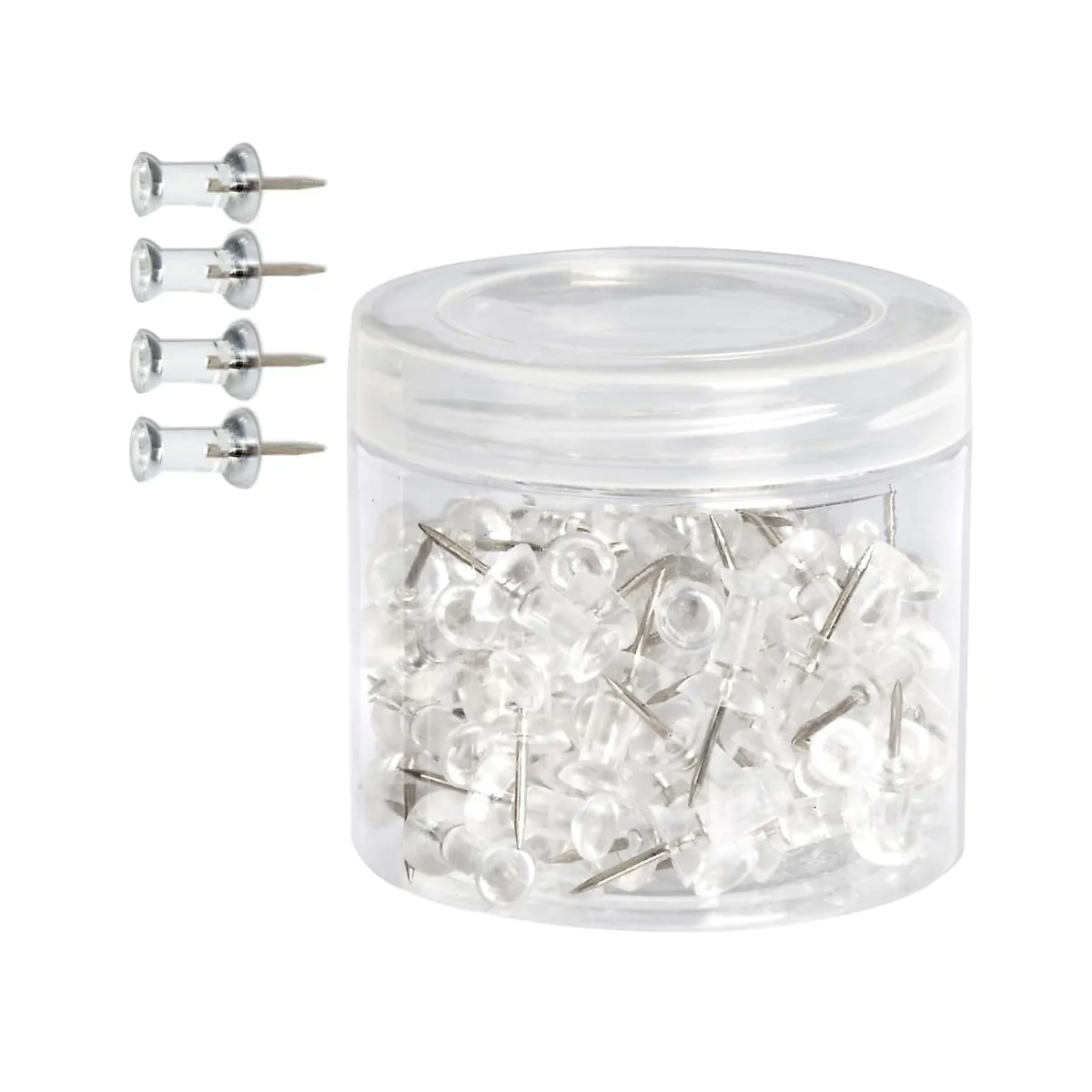 Push Pins - Clear - 100 Pack