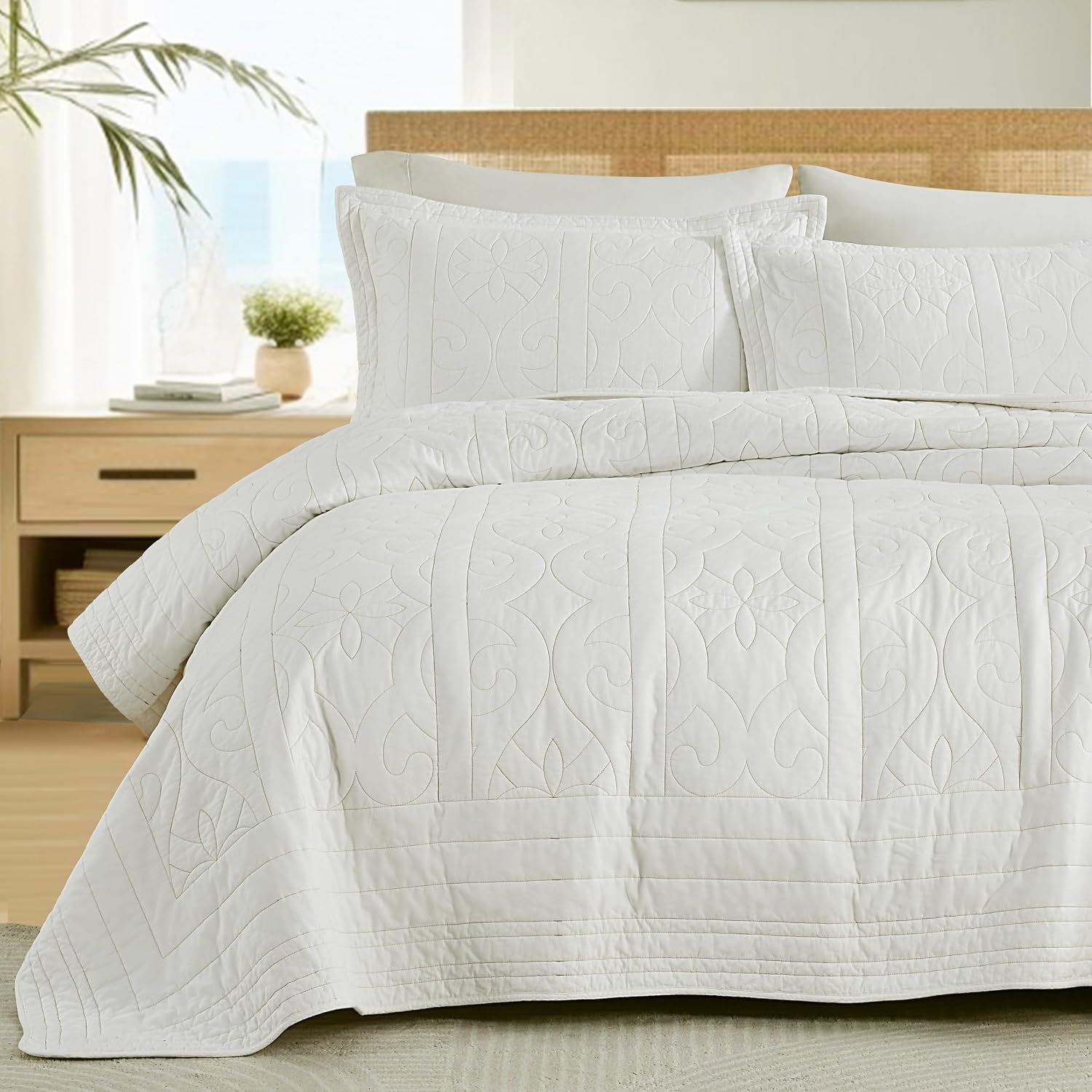 Quilt - King - Cotton - White