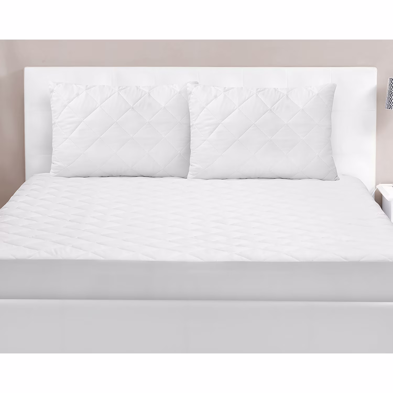 Quilted Mattress Protector - Queen - White