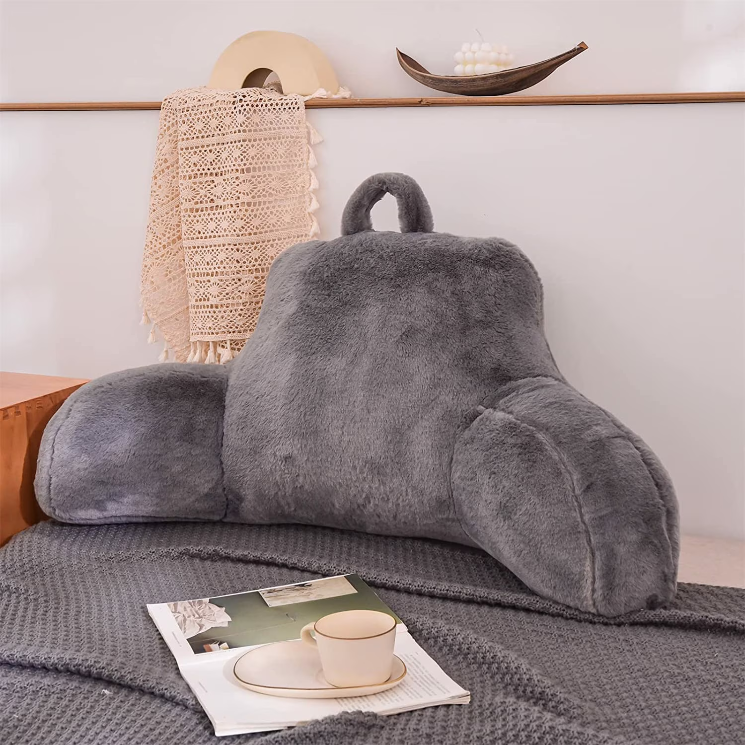 Reading Pillow - Backrest - Standard - Gray