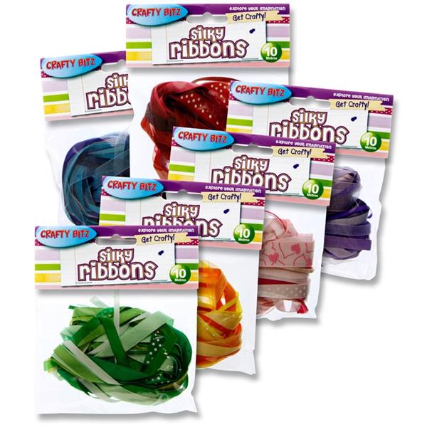 Ribbon - 10m - Assorted Colors - 5 Pack