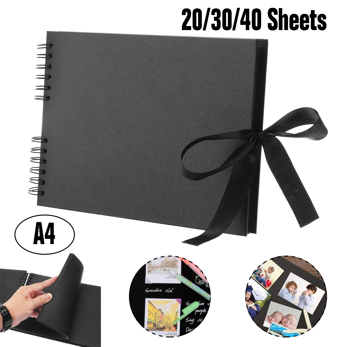 Scrapbook - A4 - 40 Pages - Black