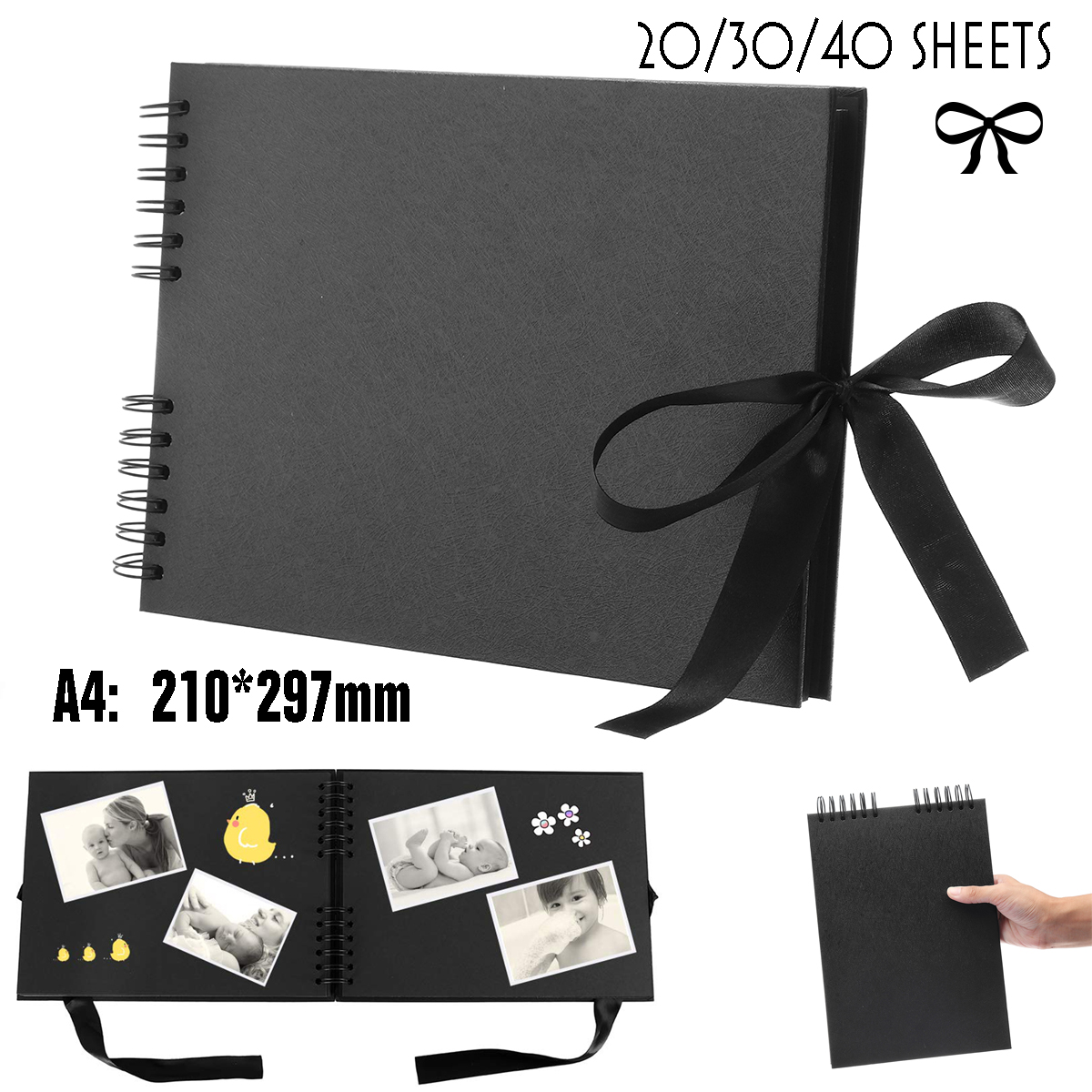 Scrapbook - A4 - 40 Pages - Black