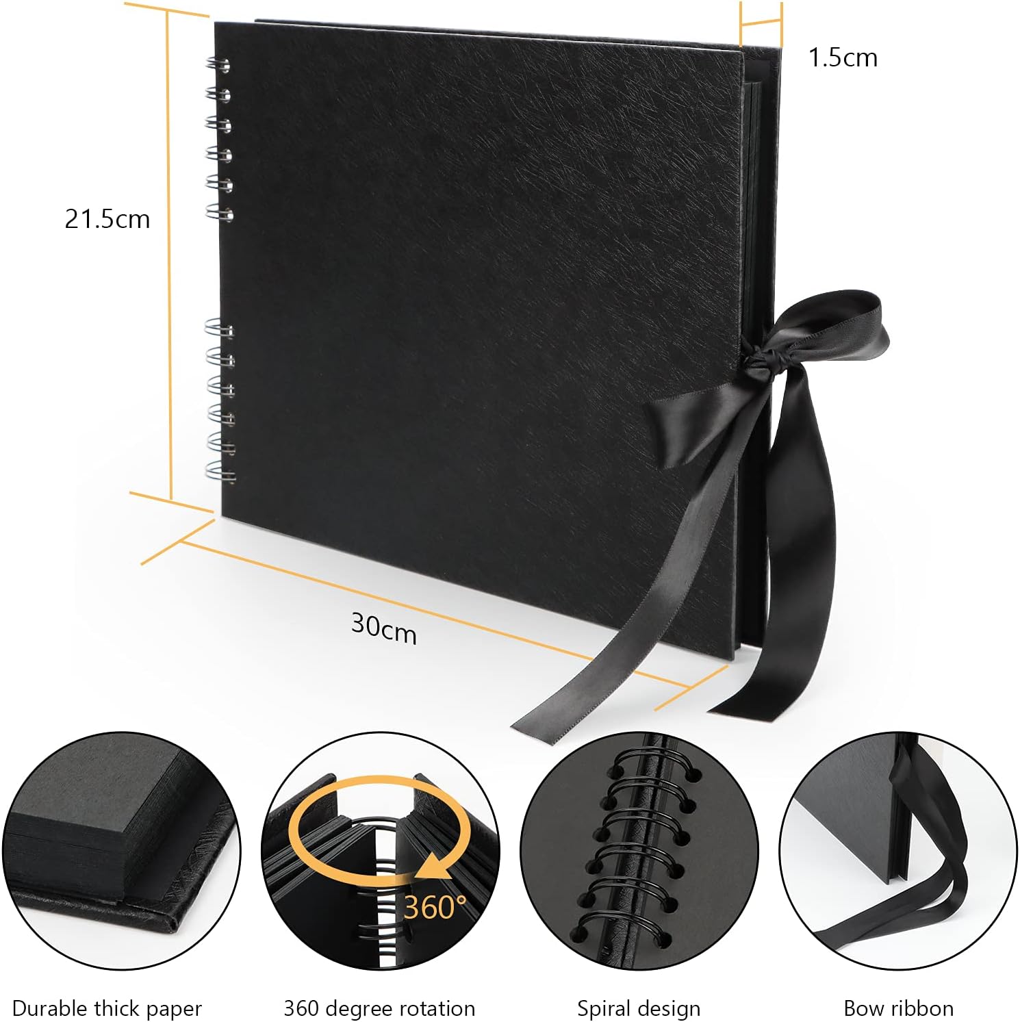 Scrapbook - A4 - 80 Pages - Black
