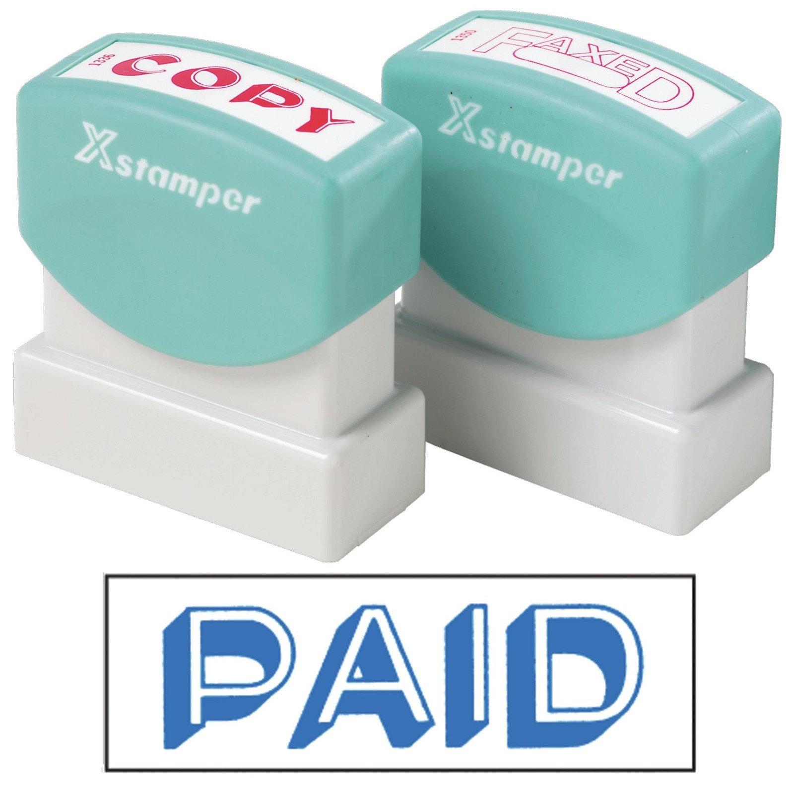 Self-Inking Stamp - Paid - Blue
