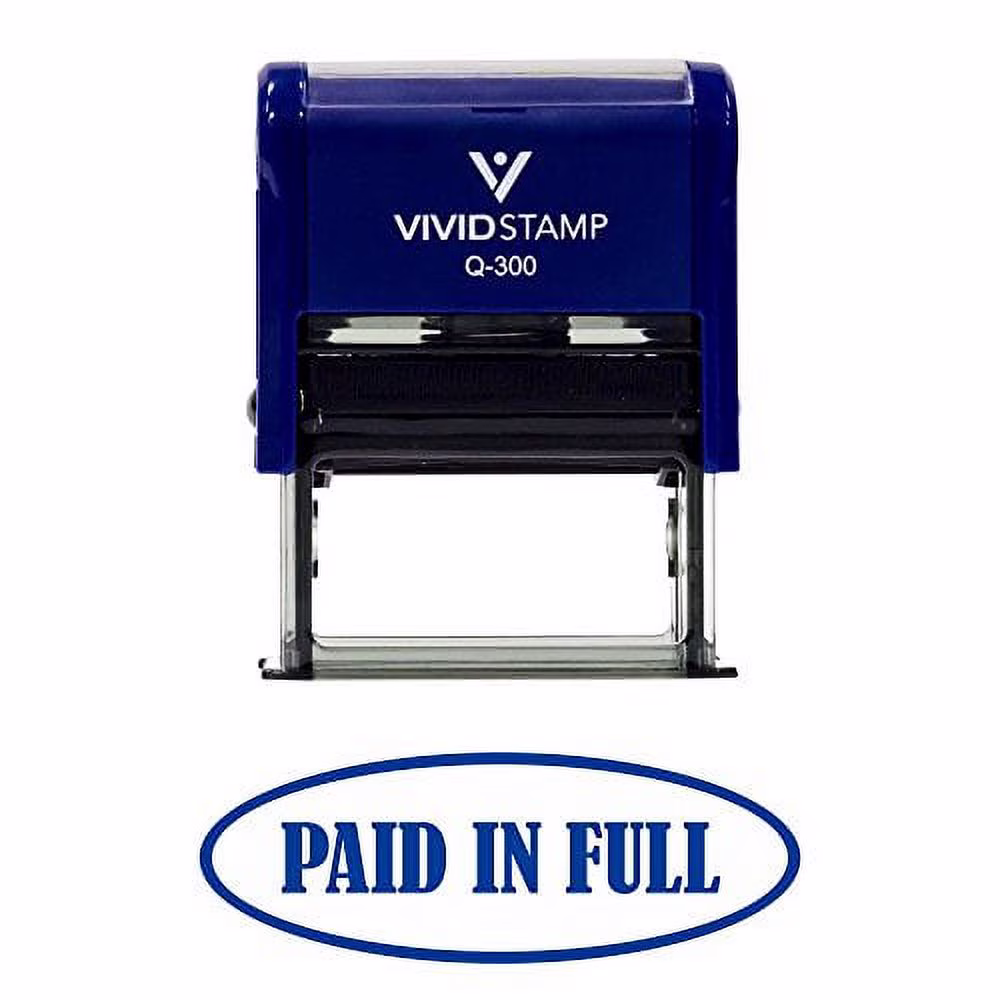 Self-Inking Stamp - Paid - Blue