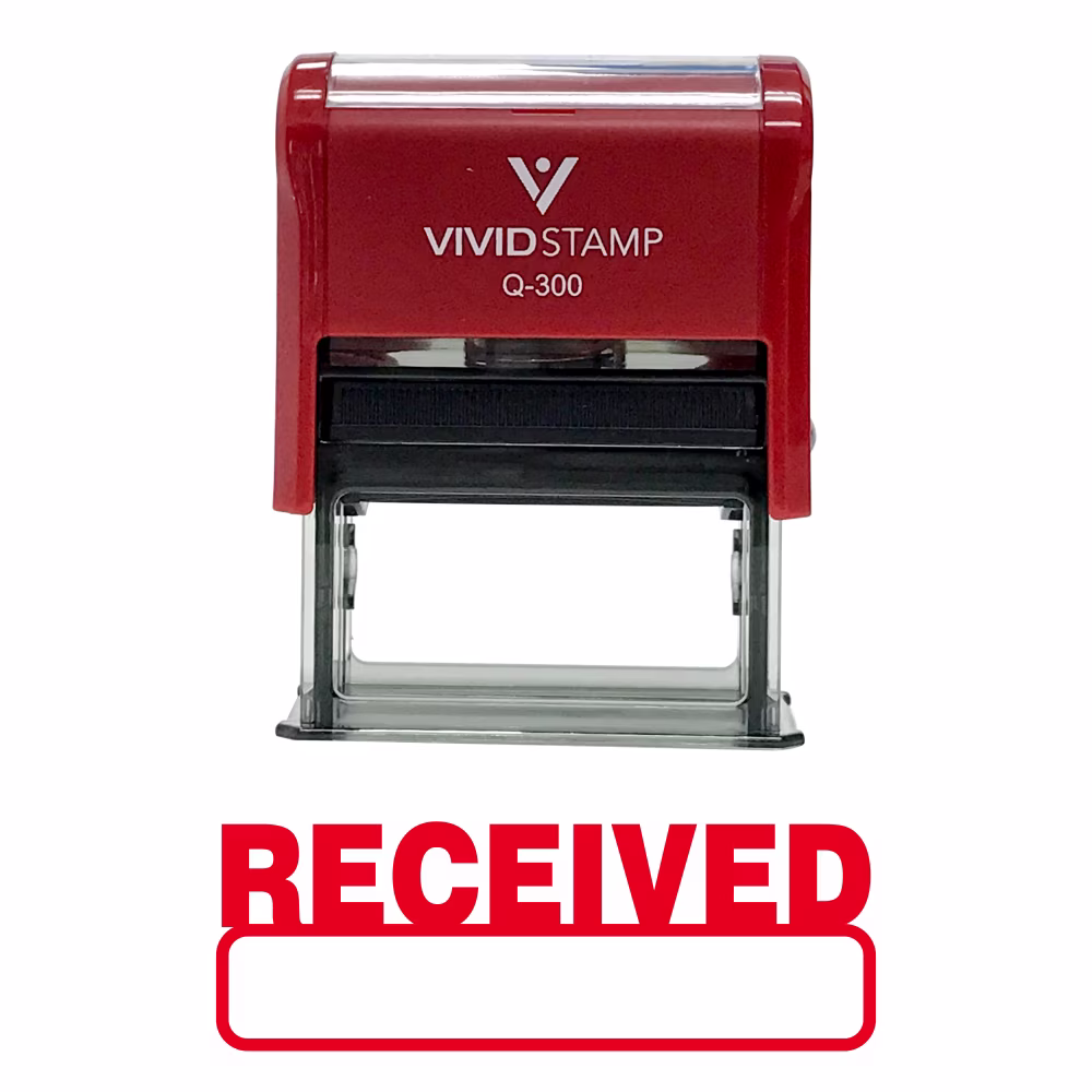 Self-Inking Stamp - Received - Red