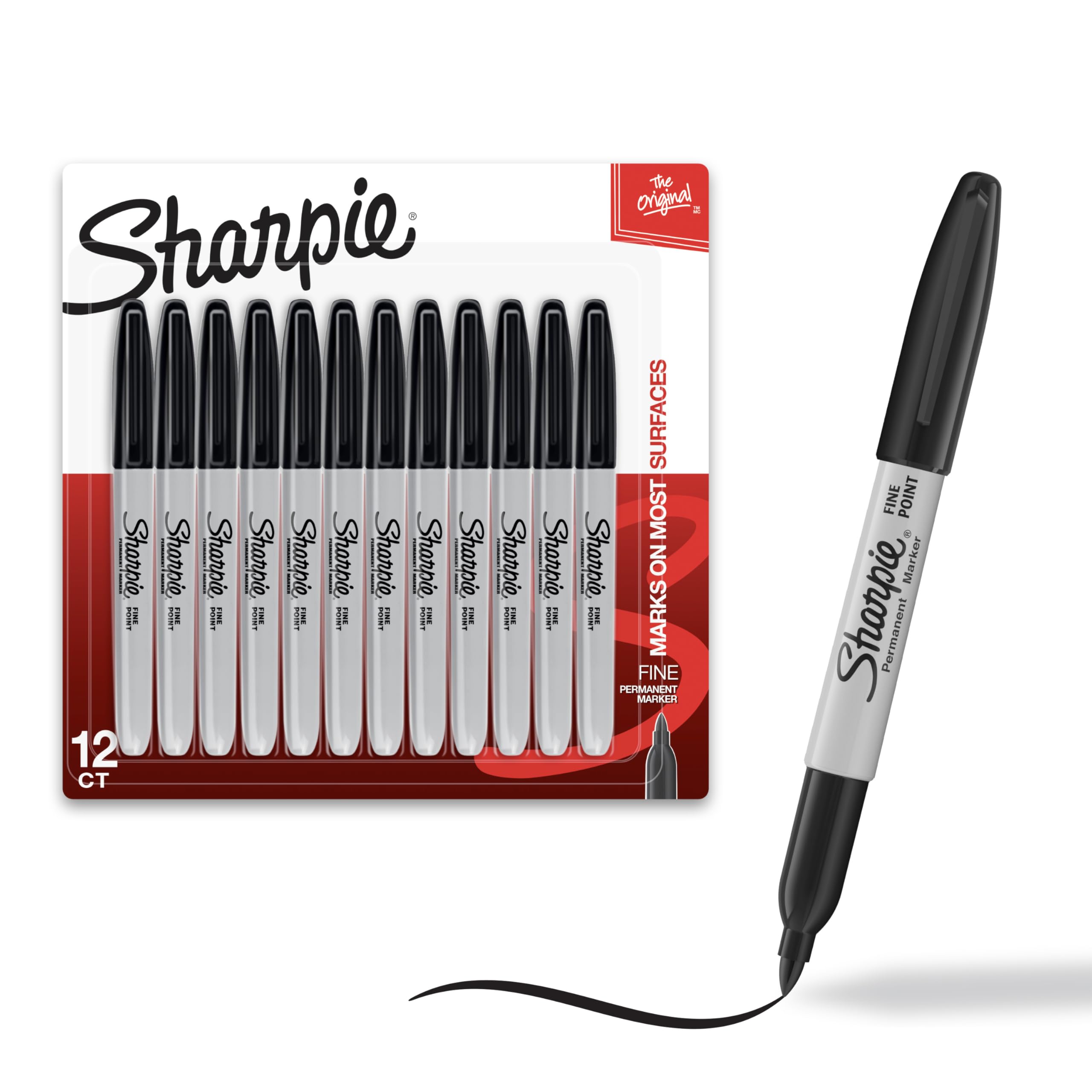 Sharpie Permanent Marker - Black - 12 Pack