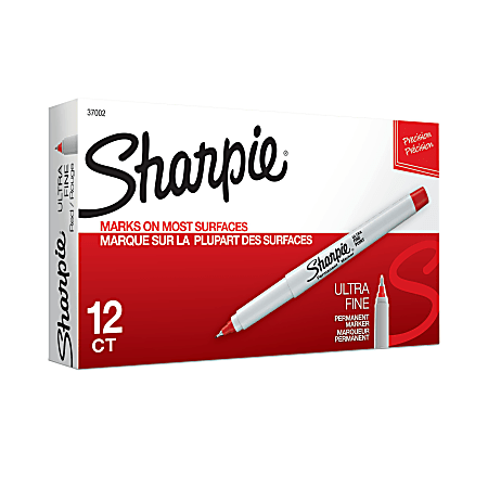 Sharpie Permanent Marker - Red - 12 Pack