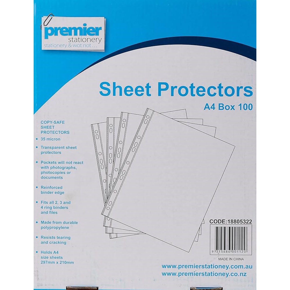Sheet Protectors - A4 - 100 Pack