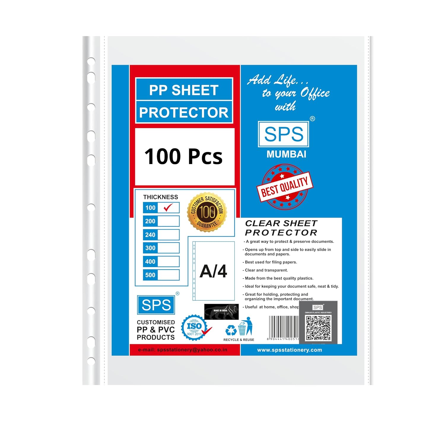 Sheet Protectors - A4 - 100 Pack