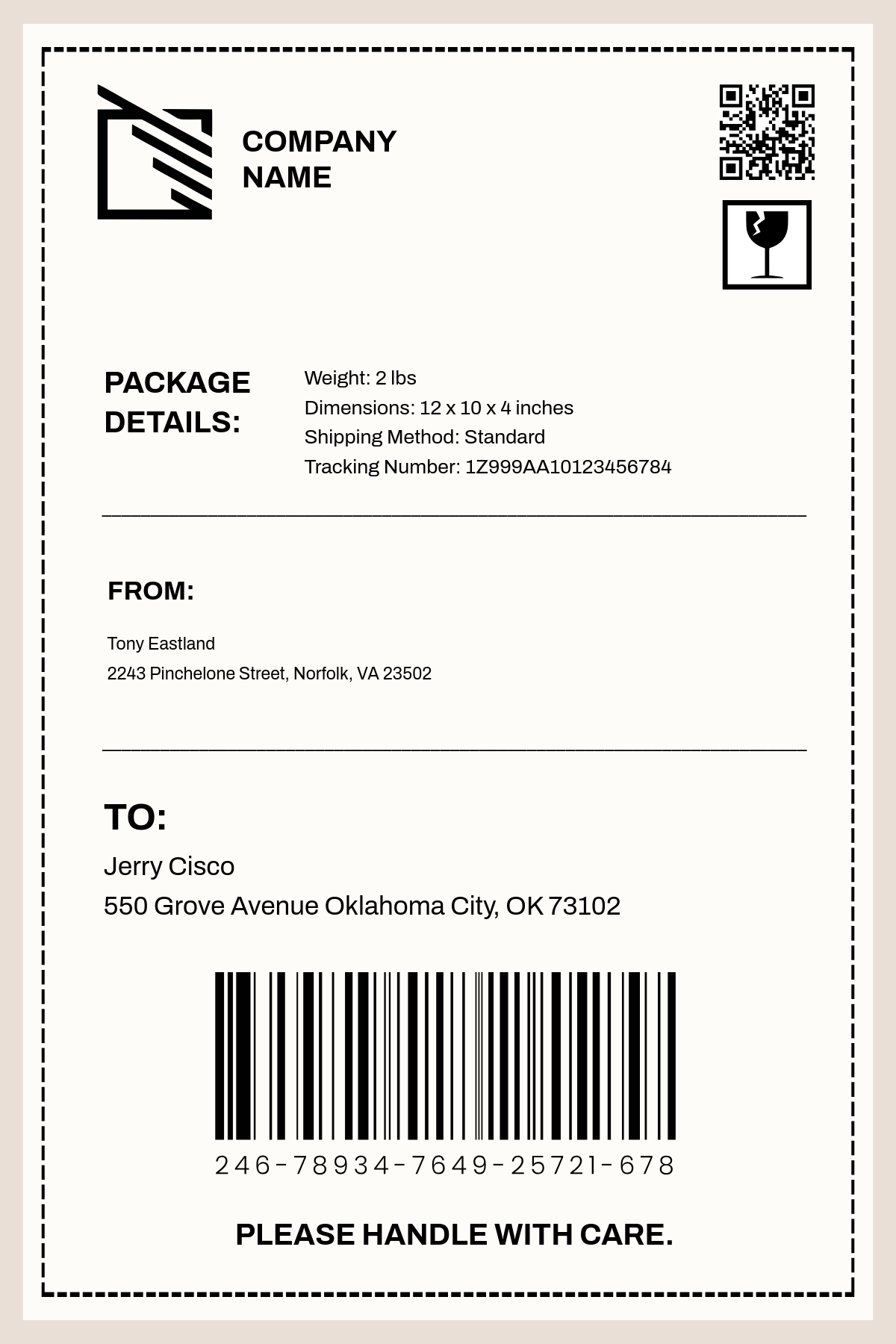 Shipping Label