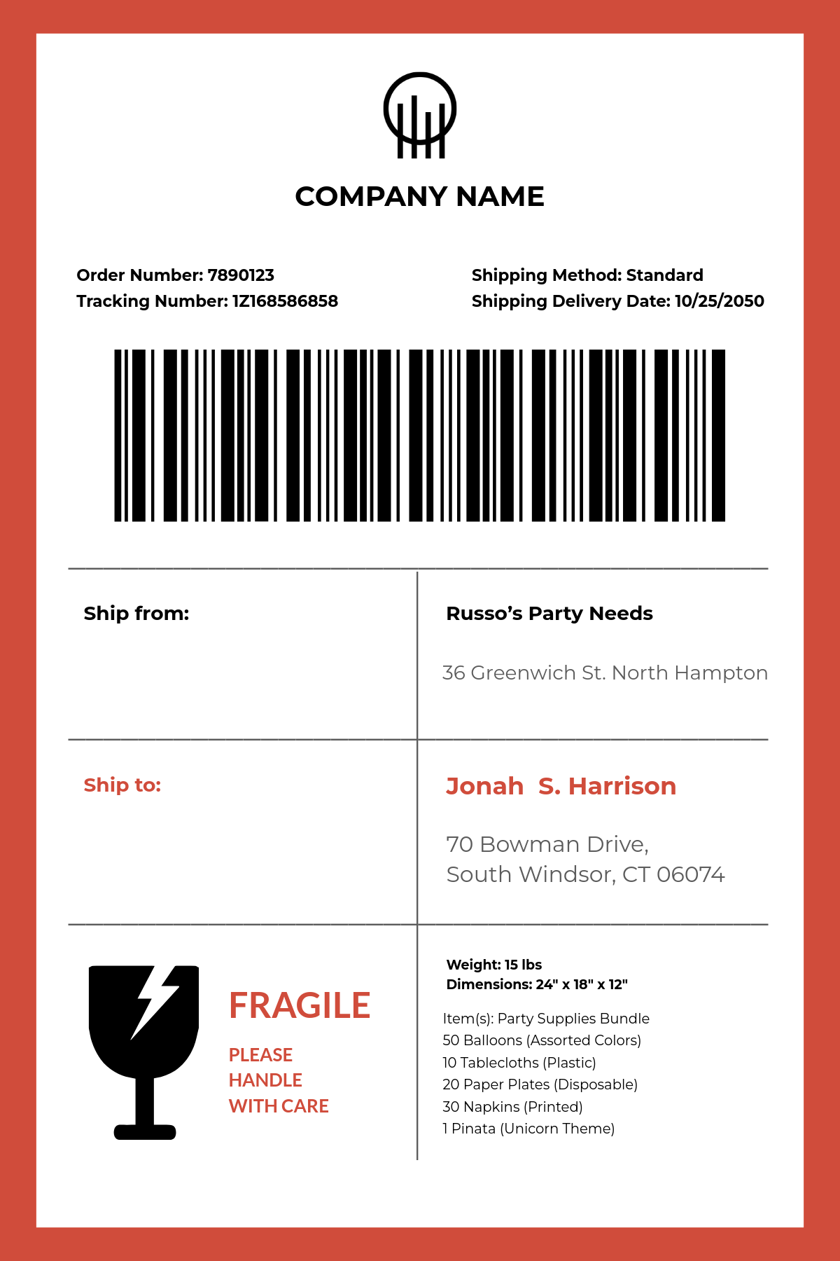 Shipping Label
