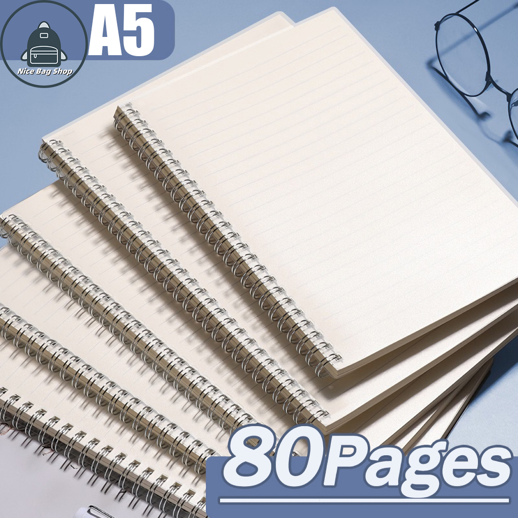 Spiral Notebook - 80 Pages - A5 - Ruled - 10 Pack