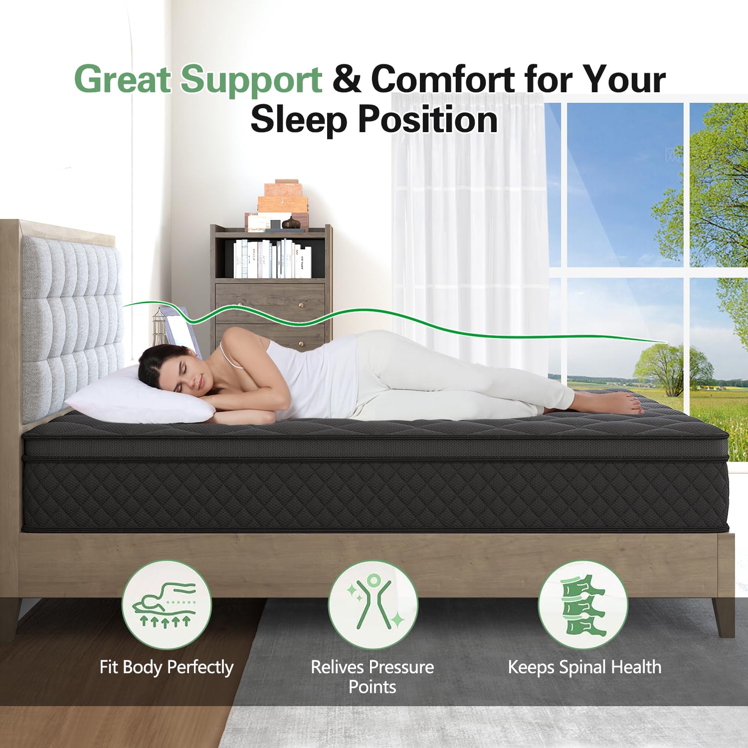 Spring Mattress - King 12 inch Firm Support