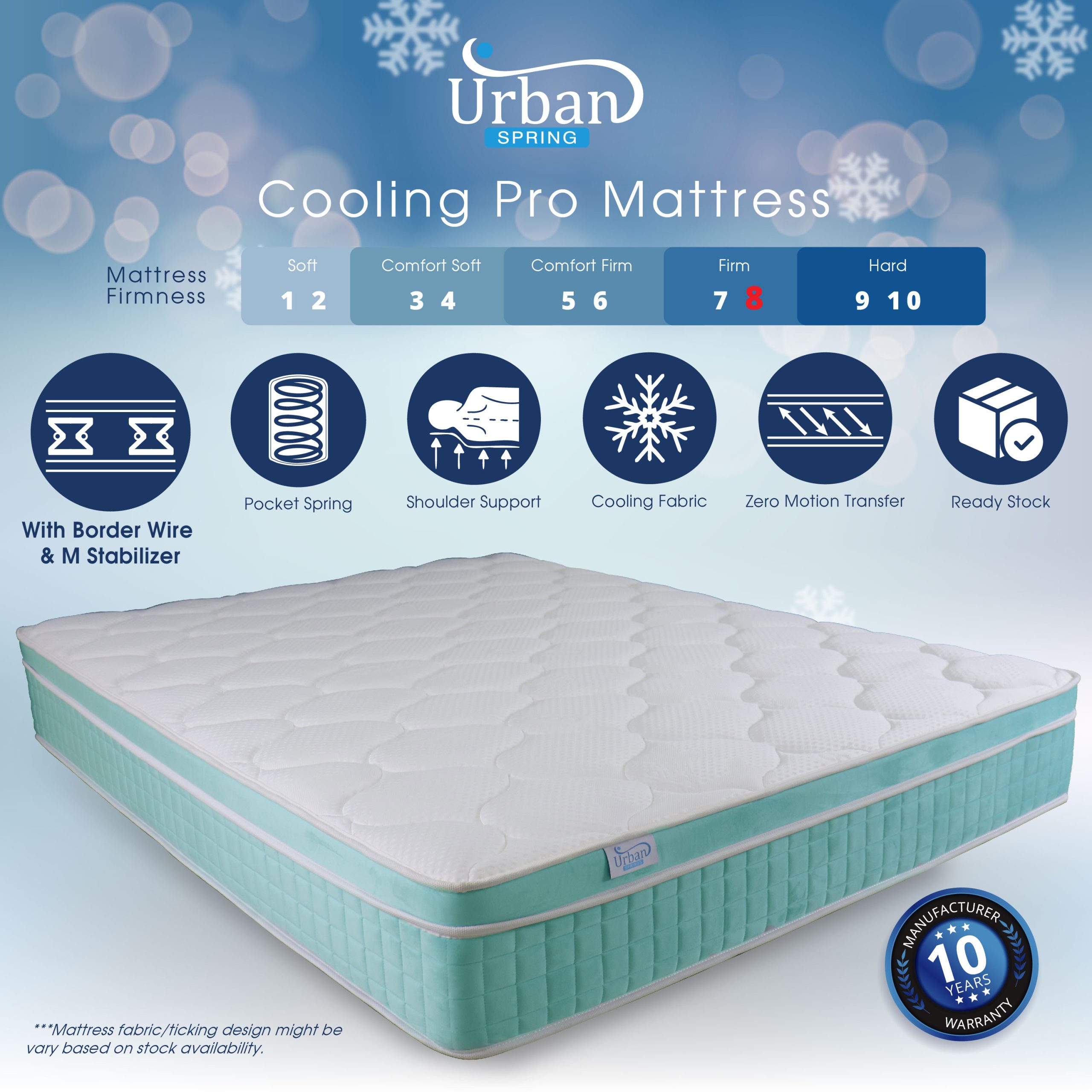 Spring Mattress - Single 10 inch Cooling