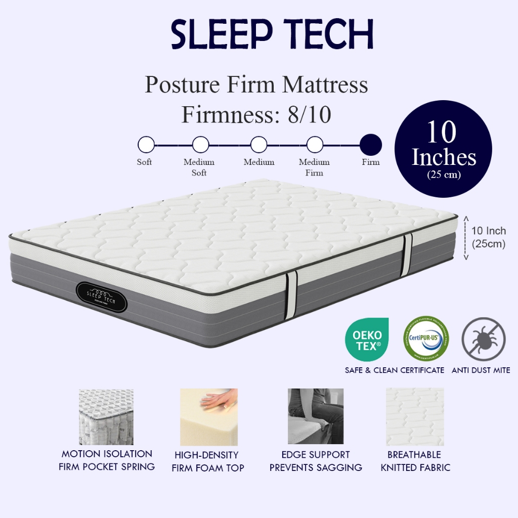 Spring Mattress - Single 10 inch Firm Support